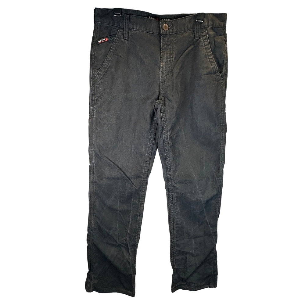 Ariat FR M4 Low Rise Boot Cut Work Pants Mens 33x34 Black Flame Resistant Cotton